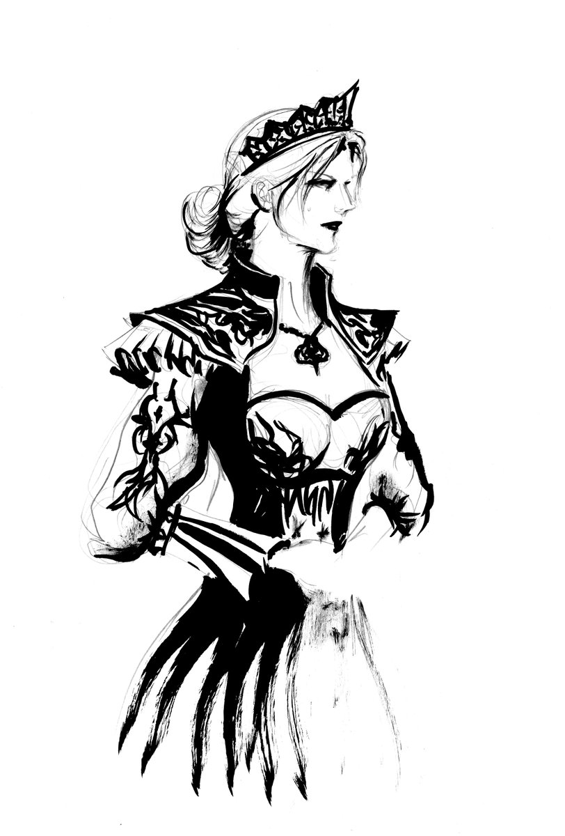 Queen Jayne ink sketch.