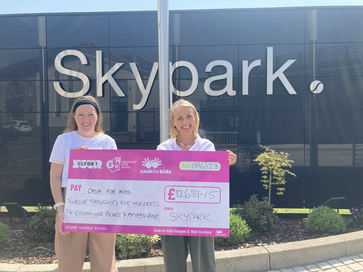 🔔 Superstar alert 🔔

We would like to give a huge thank you to the team at Sky Park Glasgow  for accomplishing a zip slide across their site in aid of Cash for kids ❤

Lisa, Loraine, and all the team raised an AMAZING total of £12,681.15❗️❗️❗️

#fundraiserevent #glasgow