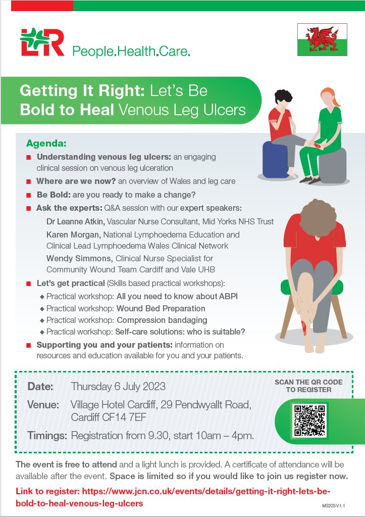 GETTING IT RIGHT: LET’S BE BOLD TO HEAL VENOUS LEG ULCERS
Thursday 6th July 2023 10am - 4pm
For more information please follow the link below:
wwic.wales/events/details…

#venouslegulcer #education #healthcareprofessionals