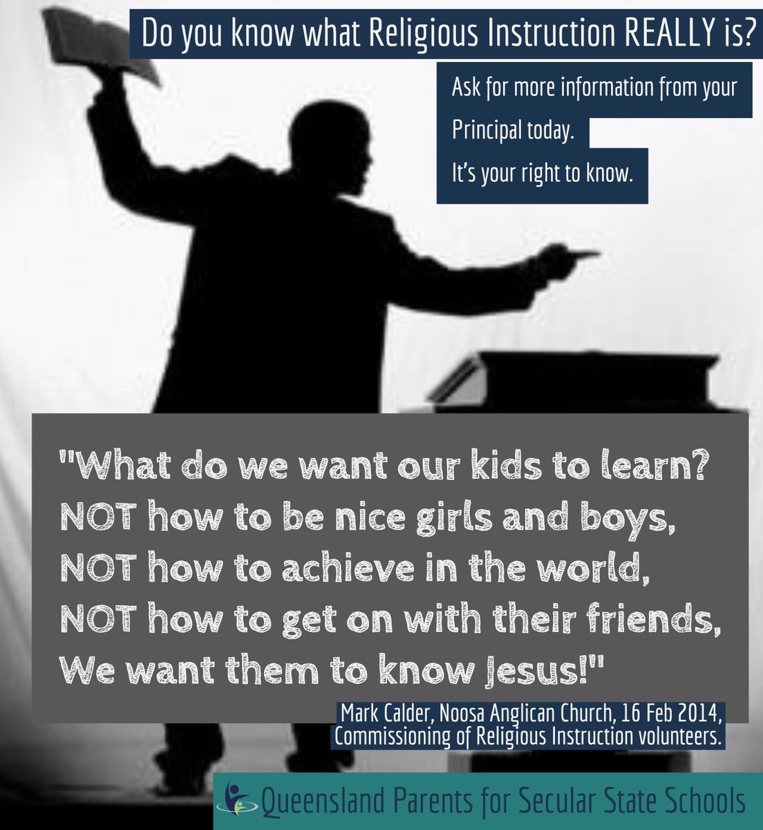 psss_qld's tweet photo. The recent #Citipointe #ReligiousInstruction volunteer saying in RI you can "harvest hundreds for the Lord" is not the first person caught out being honest when they think the public isn't listening.
Christian RI claims to teach "values"...
#qldpol #PublicEducation #TimesUp4RI https://t.co/X6LJ7m958d