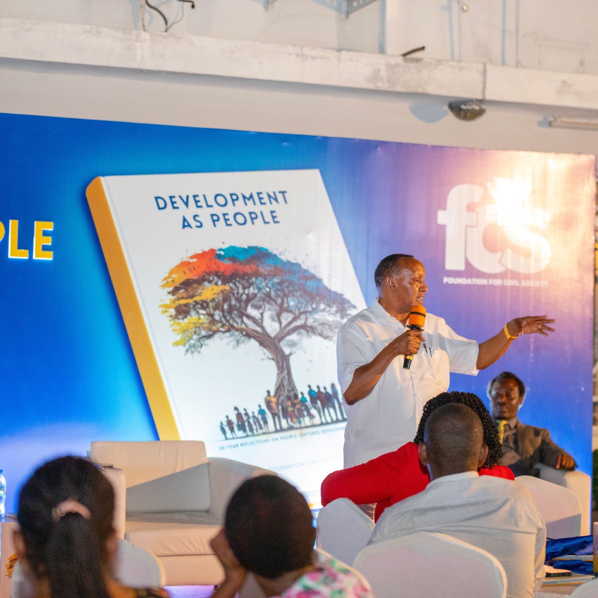 FCSTZ's tweet photo. Annastazia Rugaba moderating a panel discussion with, FCS President @TengaStigmata , FCS board Chair Dr Ally Laay, FCS Executive Director @KiwangaFrancis reflecting on the concept of human centred development and on the FCS’s journey in the last 20 years #PeopleAsDevelopment https://t.co/7AytqKUnHt
