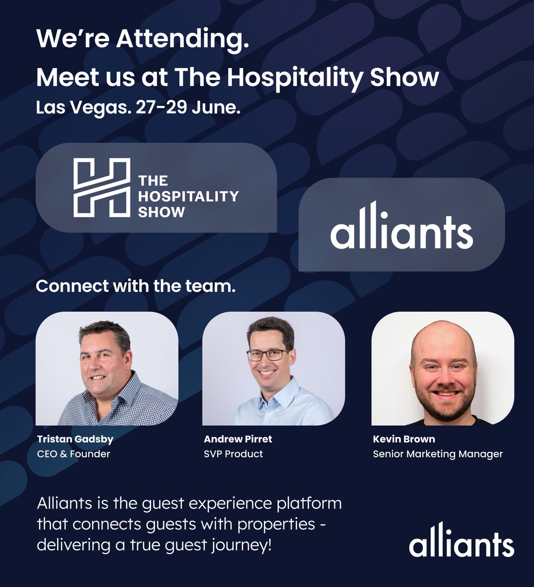 We're attending @thehospshow 2023 hosted by @AHLA and @HotelMgmtMag.
 
Please schedule a meeting with us here: lnkd.in/eCy3P9di

#thehospitalityshow #ahla #guestexperience #technology #hotels