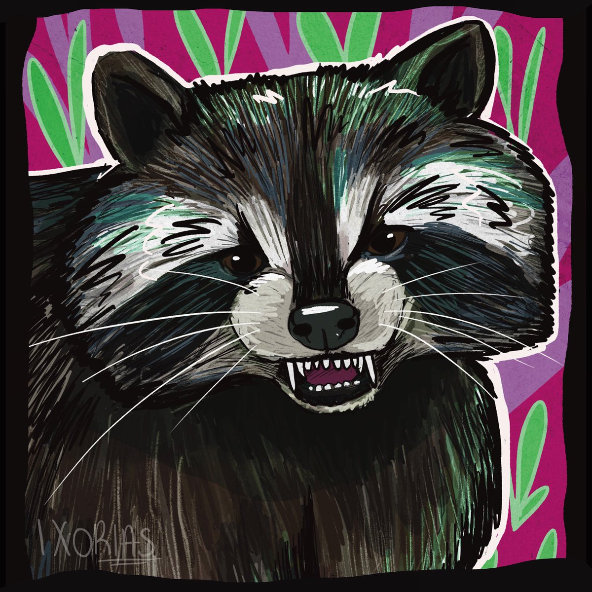 Big smiles !! #racoon #racoonart #procreateart #alternativeart