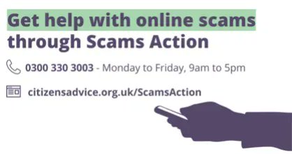 CAB_Bromley's tweet photo. 💻 If you think you’ve been scammed online, our #ScamsAction service can help and give you support on the issues you might be facing. Find out how to contact the service https://t.co/Bgm1Kn0sar
@OxleasNHS @bromleyhcare @BTSEorg @BromleyGPs @BromleyWell @BromleyMencap https://t.co/KPlnYH3tMe