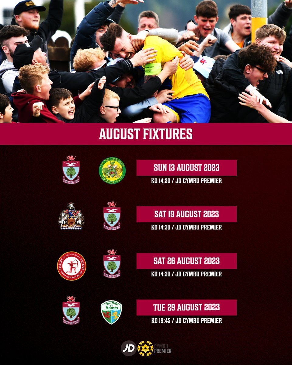 Our fixtures for August...