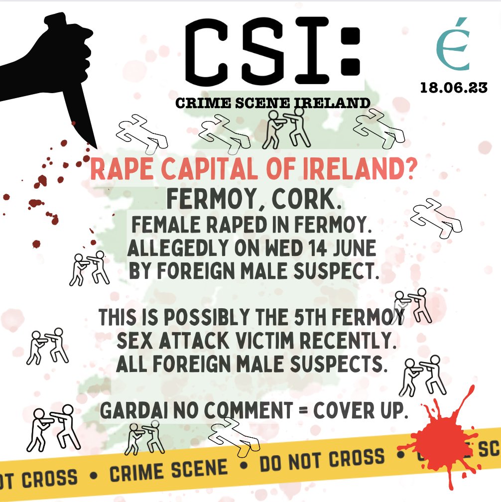 RAPE CAPITAL OF IRELAND? 

FERMOY, CORK.

Investigation by @BligheDerek
 
#IrelandisFull #IrelandOptOut