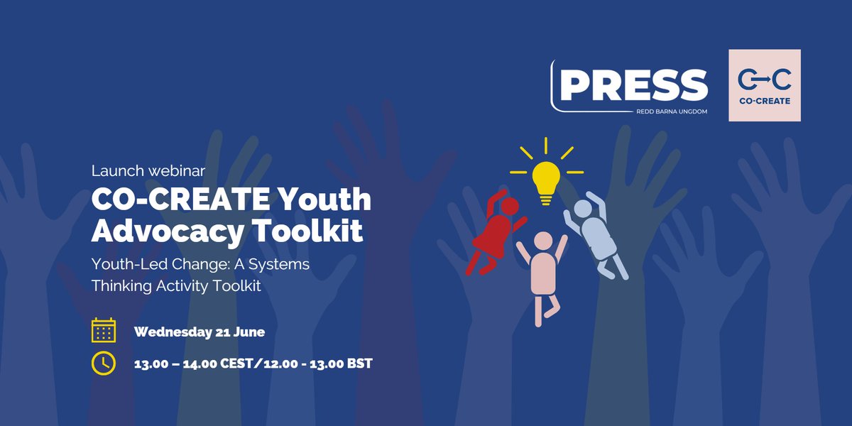 📢Young people are a powerful force for #change 

👍CO-CREATE's new Systems Thinking Toolkit helps users to develop impactful ideas &amp; #advocate for them💥 

✍Sign up for this week's launch #webinar here 👇
ow.ly/jFVS50ORwBI
🗓21 June, 12-1PM BST, 1-2PM CEST

#healthpolicy