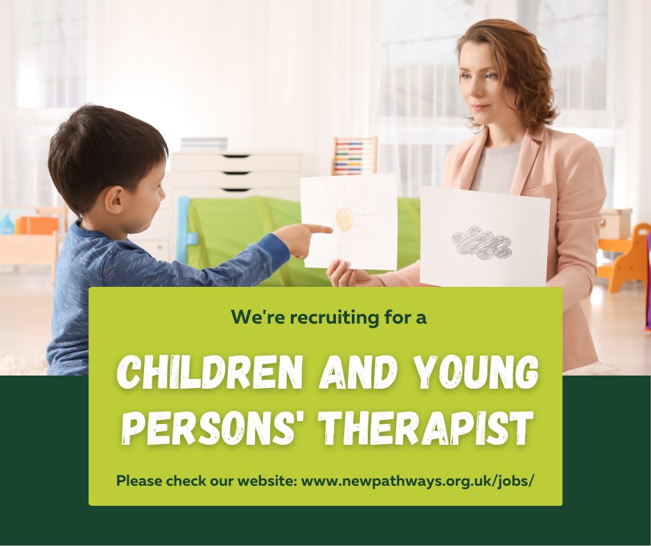 Join our incredible therapy team, supporting children and young people affected by sexual violence.
We are looking for a qualified CYP Counsellor to cover maternity in our Newport area.
Find out more: newpathways.org.uk/job-postings/
#CYPcounsellors #counsellingjobs #childrenscounselling