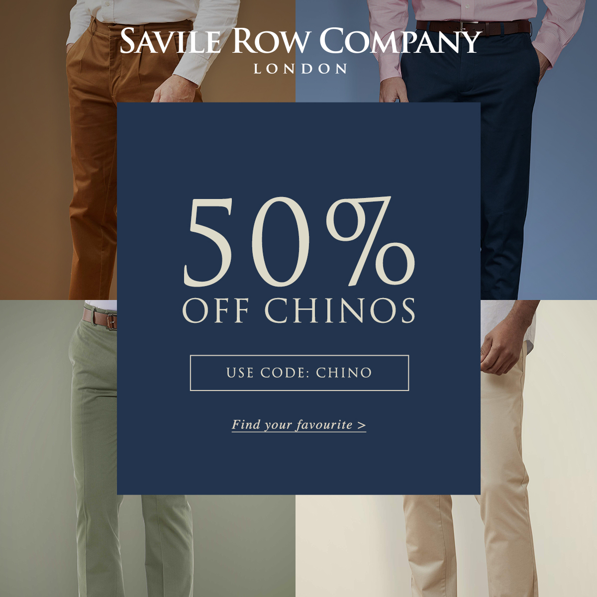 It's time to see what all the fuss is about. Our bestselling chinos are now half price: bit.ly/441fJ6i