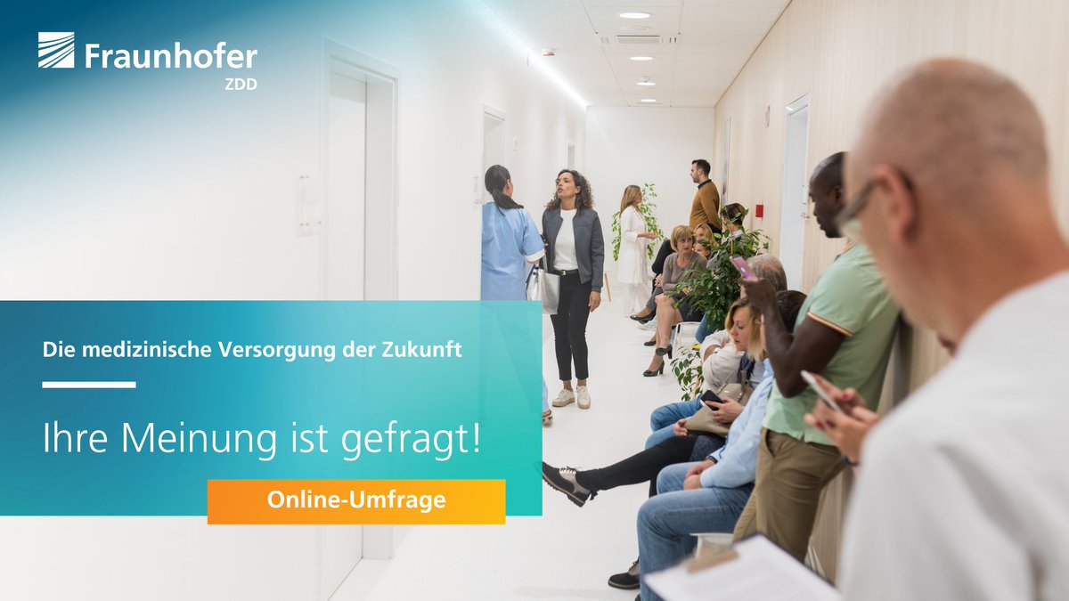 Helfen Sie uns, die Gesundheitsversorgung auch in ländlichen Regionen voranzubringen. Durch eine kurze Umfrage können Sie ihre Perspektive einbringen. Wir suchen Ärzt*innen, Patient*innen und Diagnostiklösungsanbieter*innen! Zur Umfrage: s.fhg.de/BY3