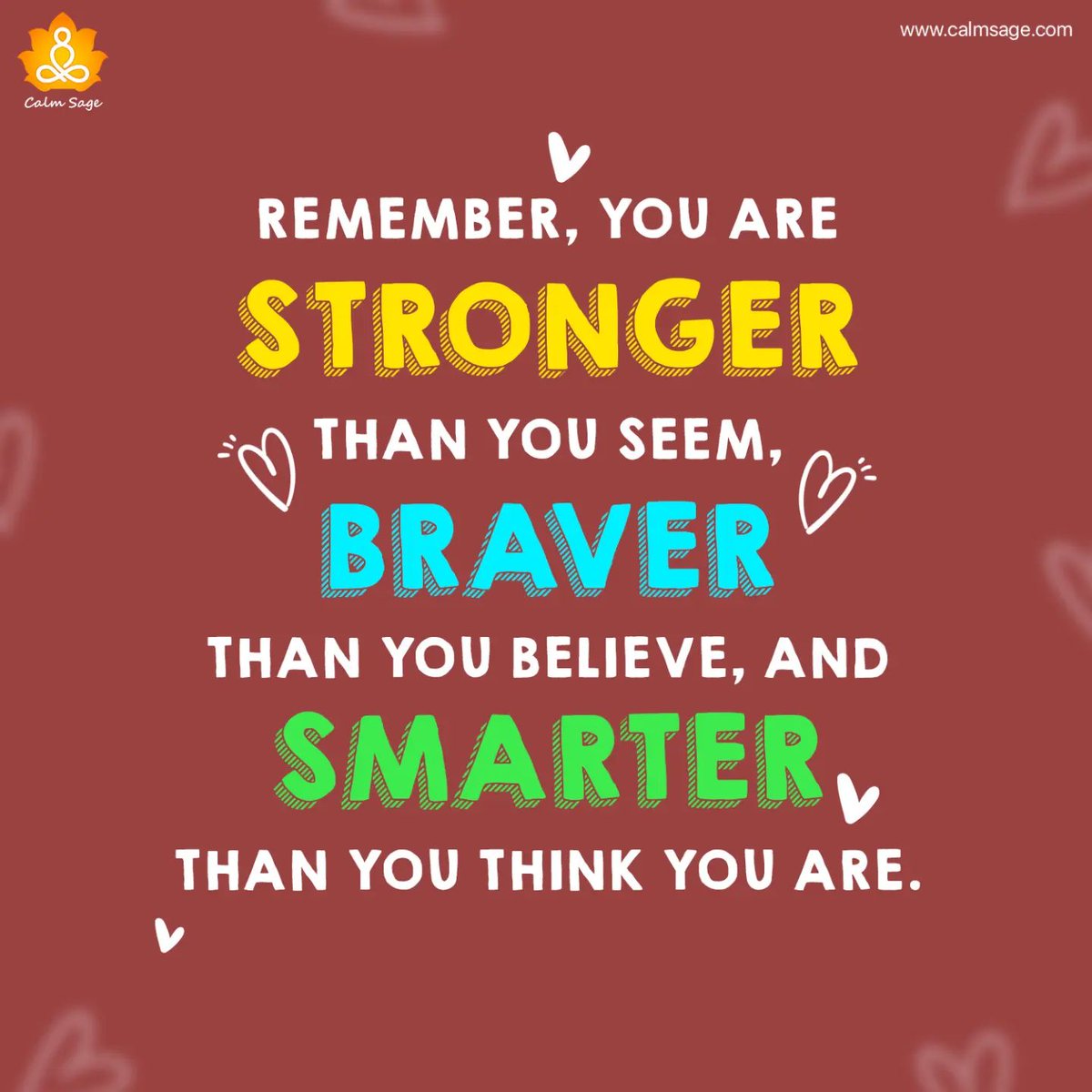 You're more than they say. 💪 Brave, 💡 strong, and 🧠 smart. 

It's time to believe in yourself once more. 

#YouAreEnough #youareamazing #youareworthit #youarepowerful #youarestrong #thecalmsage
#MondayBlues #NewWeekNewGoals #MondayInspiration #mondayfeeling