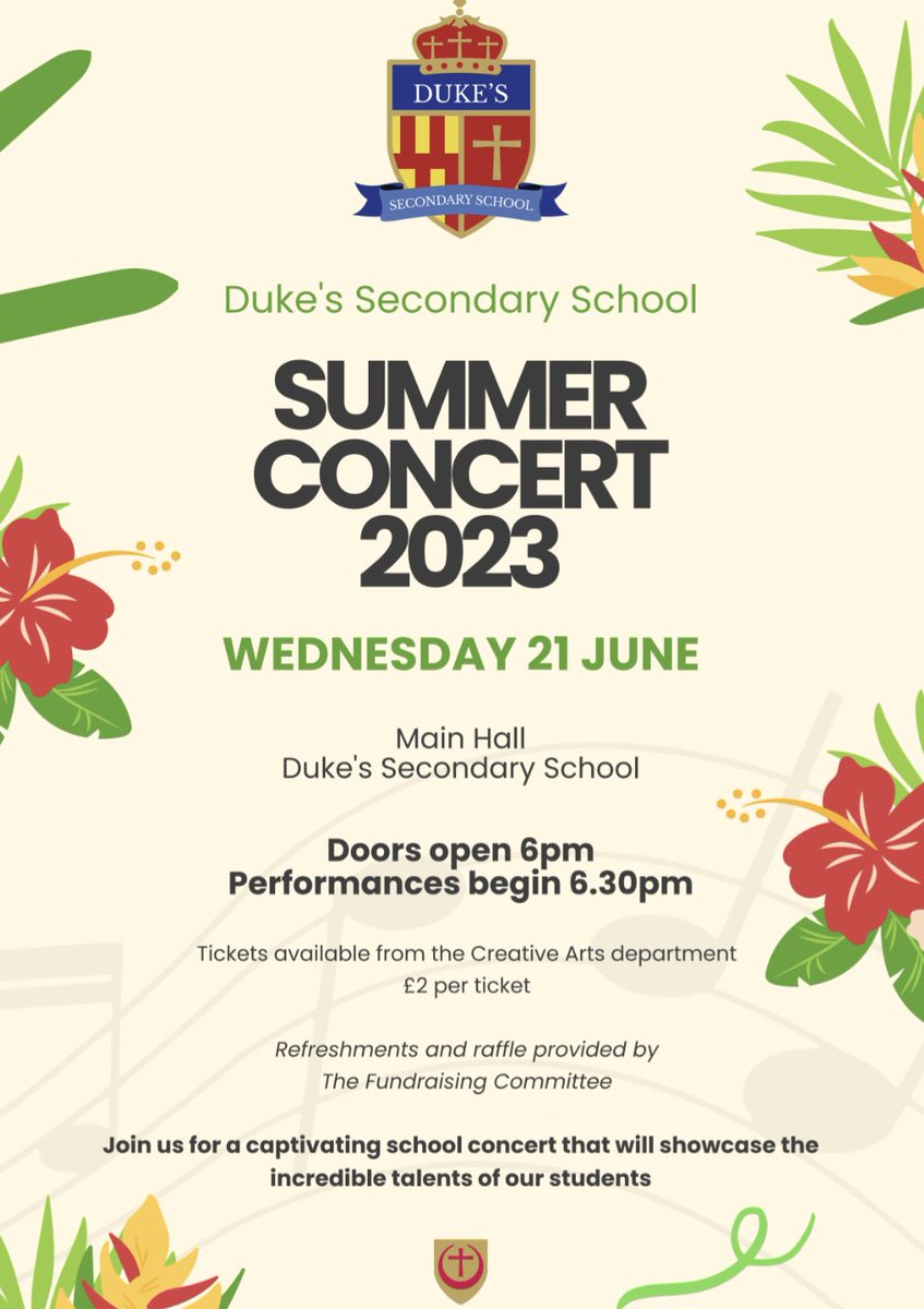 We hope you are looking forward to this as much as we are! The students are sounding great and finalising their performances ready for Wednesday evening. Tickets are still available from The Creative Arts office for £2