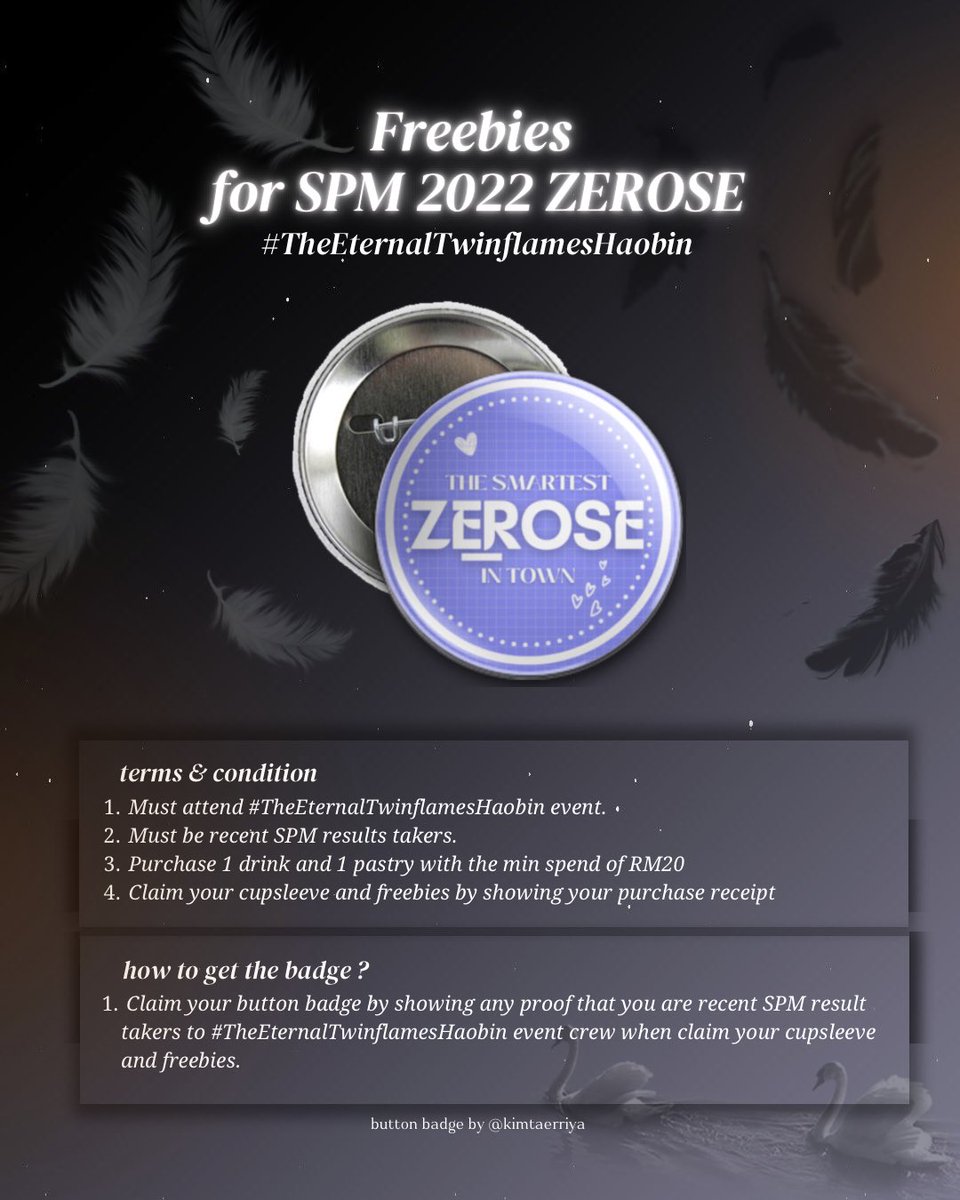 Hi SPM 2022 ZEROSE,

We would like to reward you as 'The Smartest ZEROSE in Town' as a token of congratulations for the recent SPM. 🎖️

The reward only can be claim at #TheEternalTwinflamesHaobin event.

Details are as below.