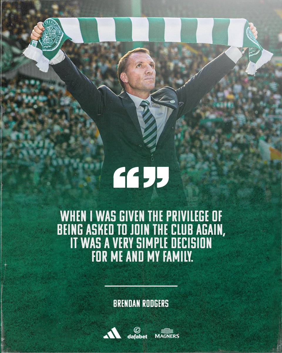 Welcome back to #CelticFC, Brendan Rodgers! 🍀