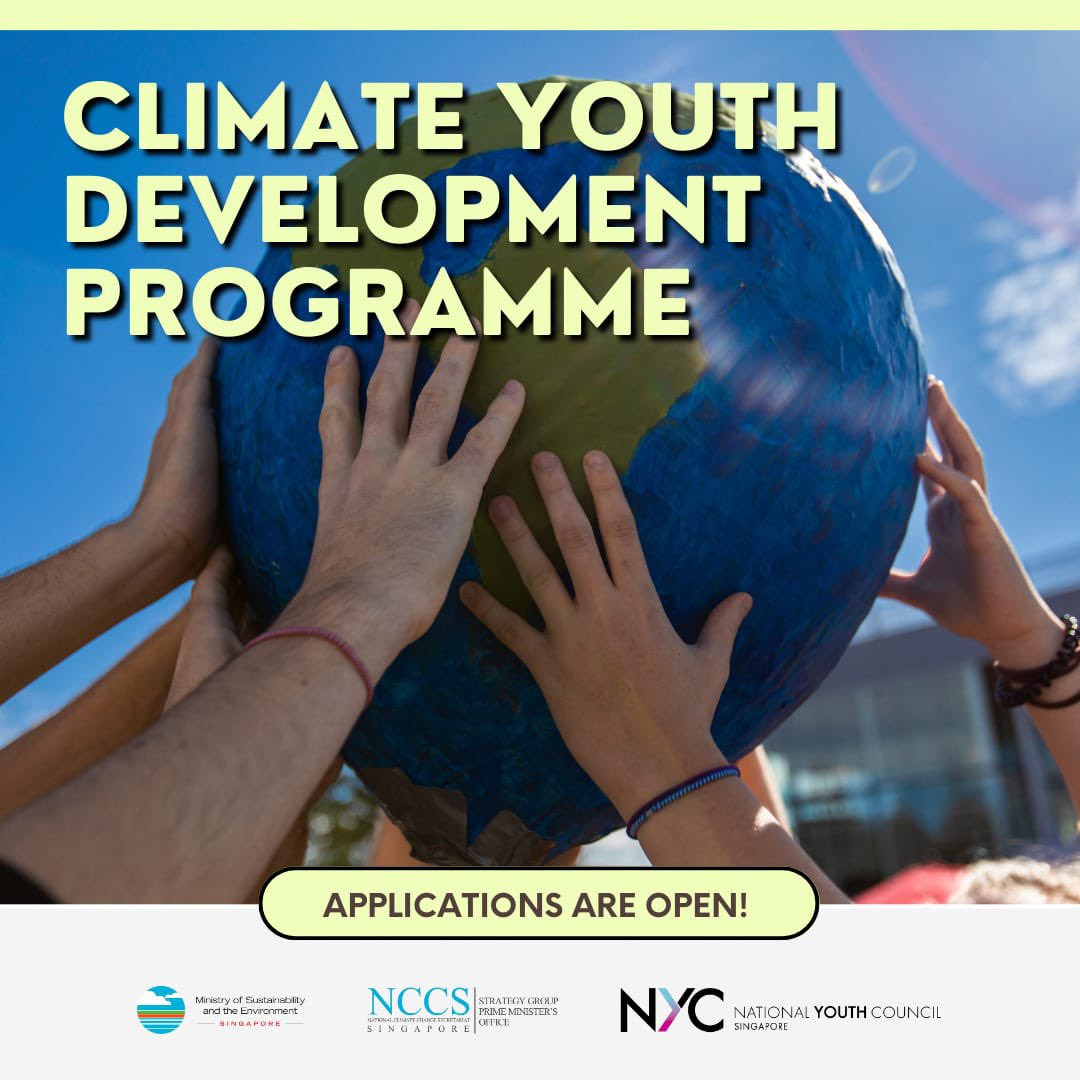 The Climate Youth Development Programme is open to all Singaporean youth aged 18-35! Learn from experts over a 5-day programme and apply for a chance to attend #COP28 in Dubai, UAE! Register by 25 June go.gov.sg/cydp #climateactionSG