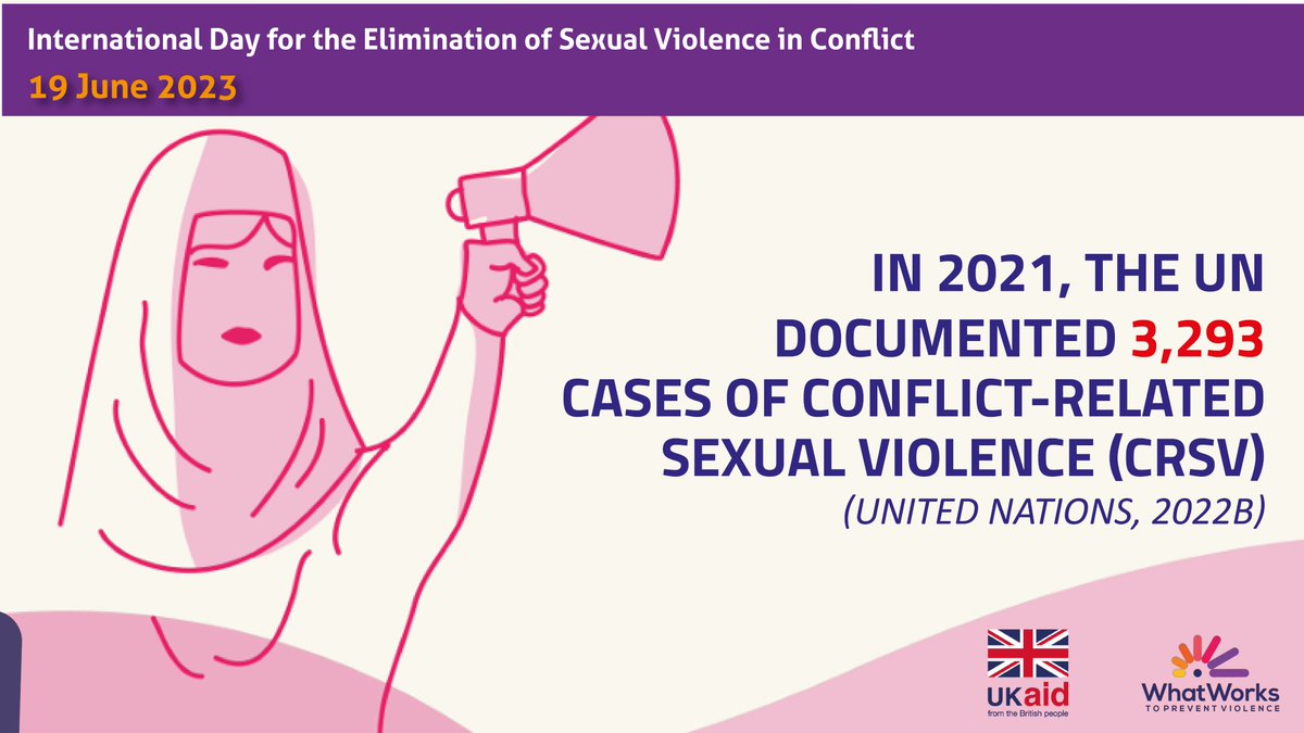 Conflict-related sexual violence, whether against women, girls, men, or boys in all their diversity, continues to be used as a tactic of #war, #torture, and #terrorism.

Read more 👉🏿bit.ly/3mys1Th

#IDESVC #Sexualviolenceinconflict #WhatWorks2PreventVAWG