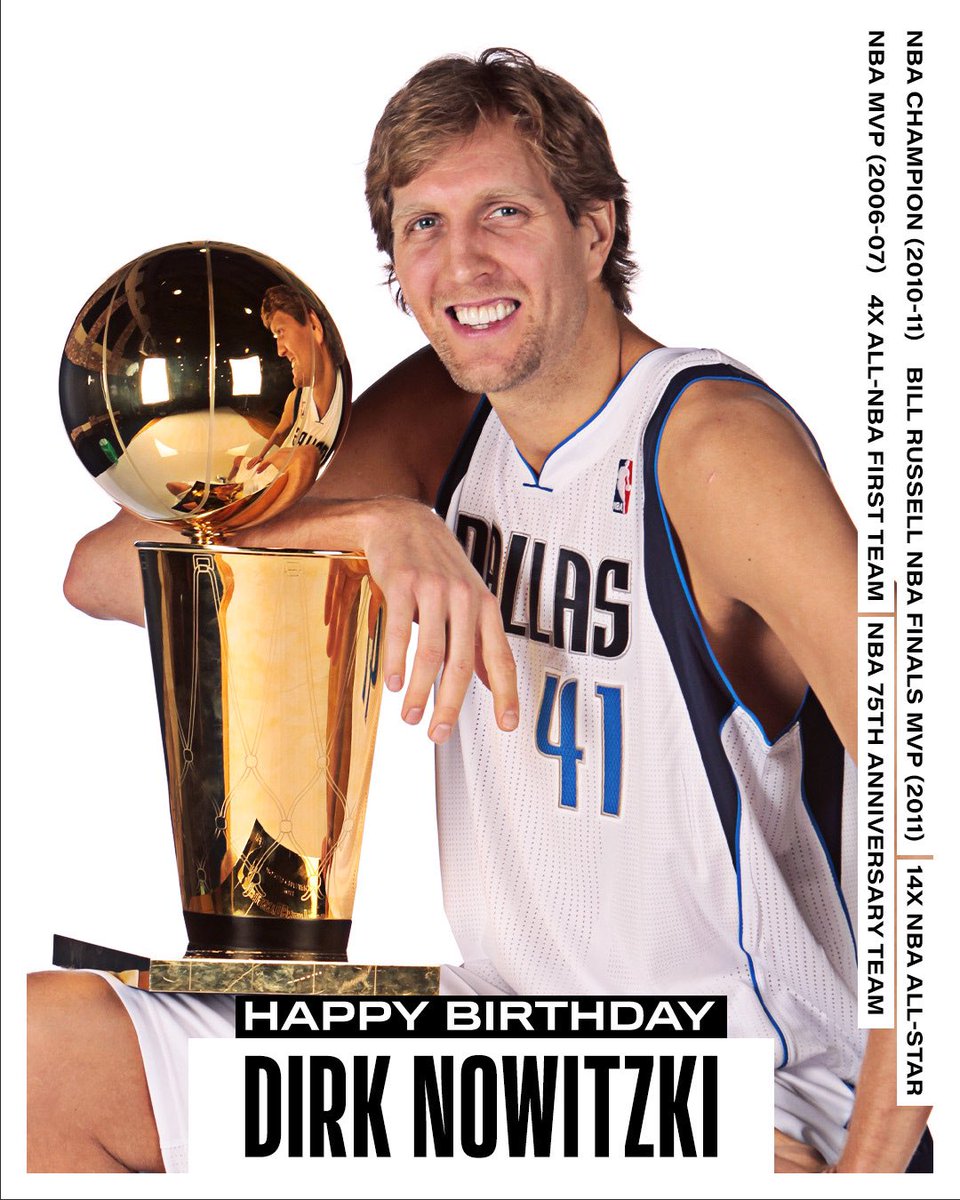 NBA History on X: Join us in wishing a Happy 43rd Birthday to 14x  #NBAAllStar, 2006-07 NBA MVP, 2010-11 NBA champion and NBA Finals MVP, Dirk  Nowitzki! #NBABDAY  / X