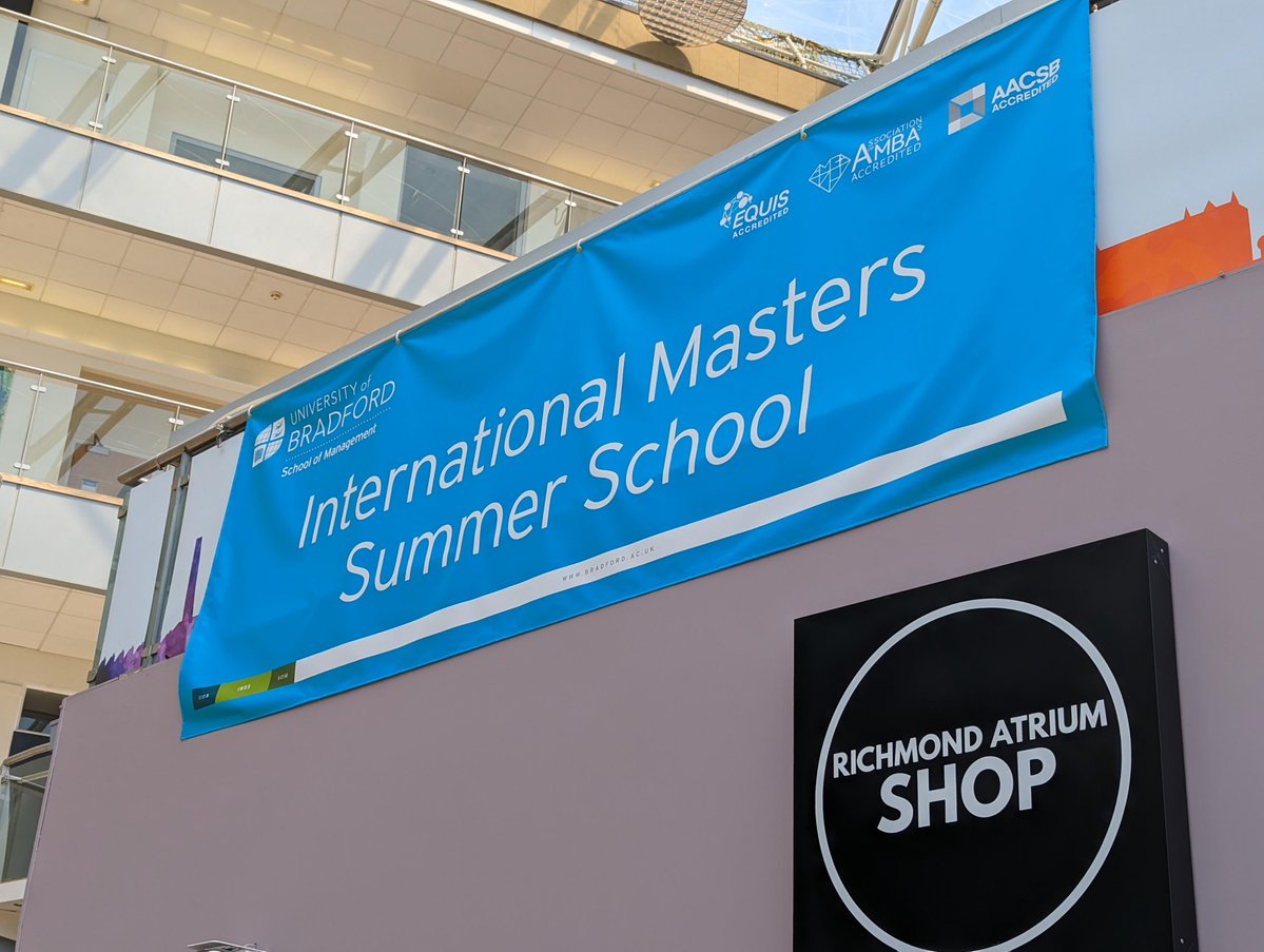 BradManagement's tweet photo. Last week we delivered the International Masters Summer School bringing together over 200 students from @UniofBradford and collaborative partner institutions.
Lectures, talks and tours took place themed around sustainability.
@vweerakk @KamranMahroof1
#IMSS2023 #Sustainability https://t.co/D3OSL8nGFu