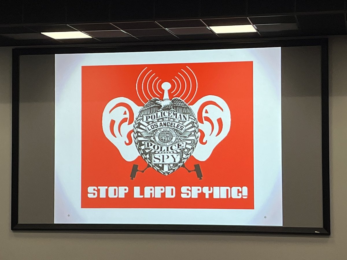 De-sensasionalising the rhetoric of national #security which constructs the criminal #other: Hamid Khan presents the brilliant work of <a href="/stoplapdspying/">Stop LAPD Spying Coalition</a> building community power to abolish the #police state #DataJustice2023