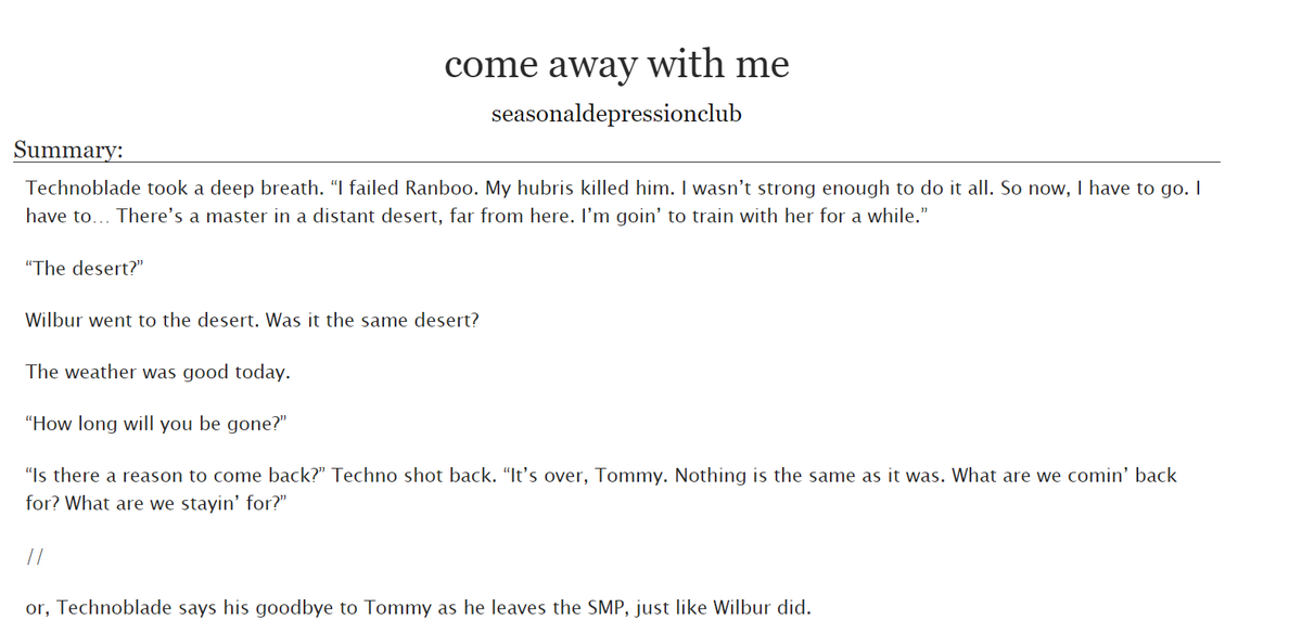 new fic 'come away with me' #TWBMCCEvent
-bedrock bros post-reconciliation
-canon compliant
-angst, bittersweet
-Utah
link in replies :|