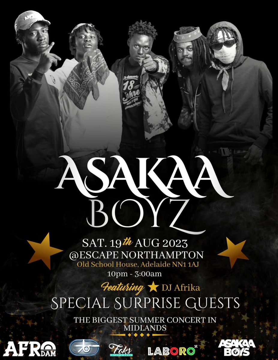 See y’all soon  Uk   #asakaaboyzworldtour  Northampton 🇬🇧  @escapevenue   Tickets 🎫  skiddle.com/e/36349687   @afrodamevents @paaapa1yaw @runabeat @runabeatmusic grrrrrrrr💦