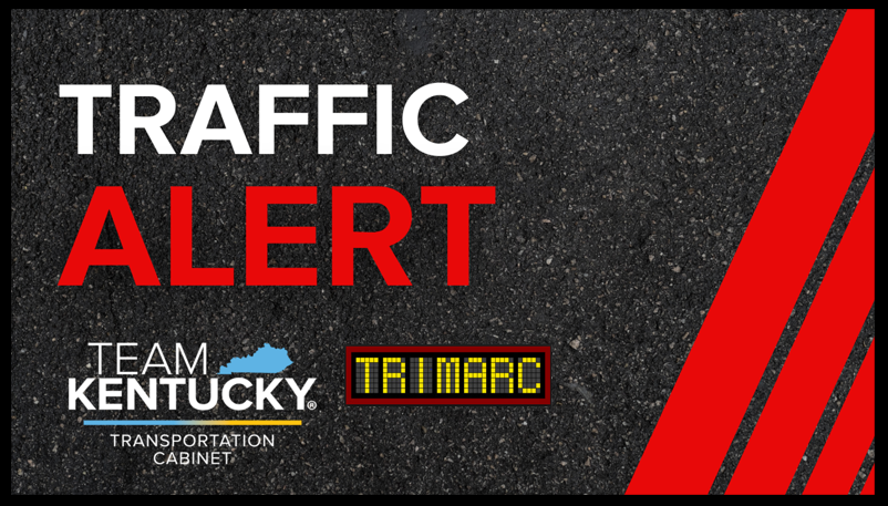 TRAFFIC ALERT:  Crash I-71 North approaching I-264 (MM 3.8, Jefferson County).  Left lane blocked.  #KnowBeforeYouGo #TrafficAlert