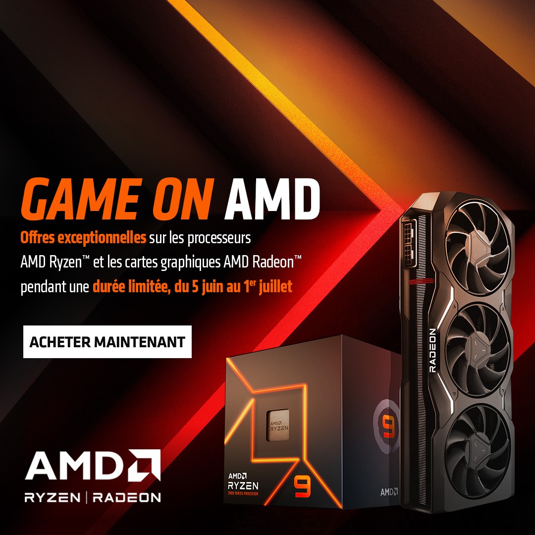 🎁CONCOURS🎁

Les promos Game On #AMD sur les produits Ryzen &amp; Radeon sont bientôt terminées :
👉🏻 rebrand.ly/gameonHugo

Du coup je vous fais gagner 200€ sur le site officiel AMD !

Pour participer :
- RT + follow <a href="/AMD_France/">AMD France</a> &amp; moi
- TAS le 25/06

Bon courage ! 🙌🏻
#Sponsorisé