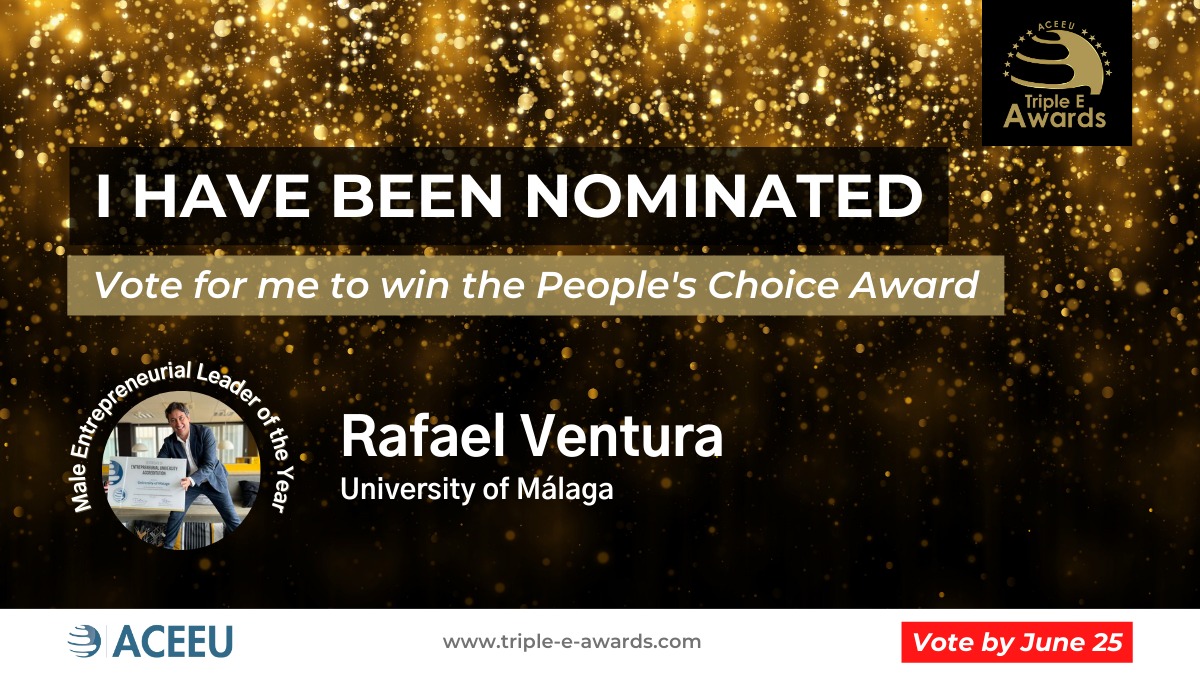 Nuestro vicerrector <a href="/rf_ventura/">rafael ventura</a>, nominado a los #premios Triple E Awards en la categoría "Male Entrepreneurial Leader of the Year 2023". Vota por su candidatura en: triple-e-awards.com/index/finalist…

¡Apóyalo además compartiendo tuits que tengan los hashtags #ACEEU_Awards y #2023Entry598!