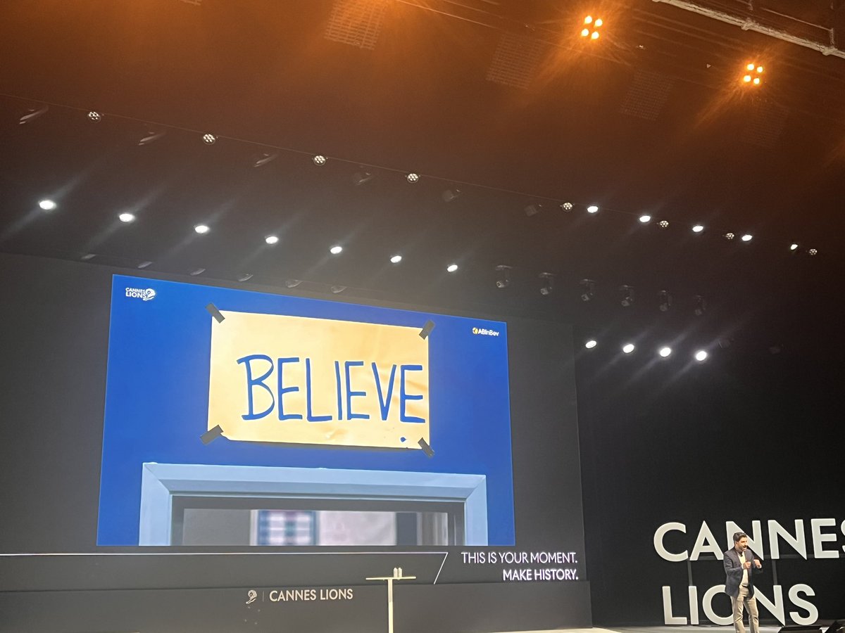 tslittles's tweet photo. Adored @MarcelMarcondes opener at @Cannes_Lions! The videos of @abinbev’s incredible campaigns made me tear up. Congratulations on your two year streak! https://t.co/RcJgUG850k