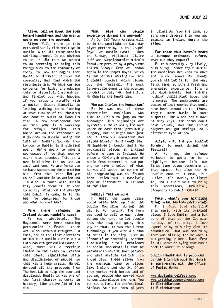 This month's edition of <a href="/theGOOdublin/">TheGOO</a>   features an interview I did with @AliyeCornish  and <a href="/Whelanpp/">Peter Whelan</a> of the @irishbaroque. We chatted about their upcoming @dublinhandelfest and all things 18th Century! Thanks to Peter and Aliye for sitting down to chat to me.