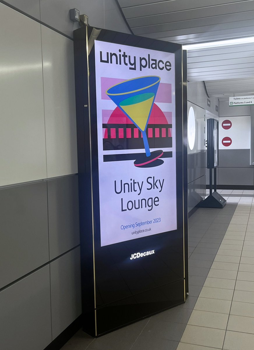 UnityPlaceMK's tweet photo. Have you spotted our news at Milton Keynes Central train station today? We are excited to be launching the city’s newest destination for dining, events and leisure this September! Tell us which digital screen ads are you most excited by. https://t.co/vmAwM1ku8n