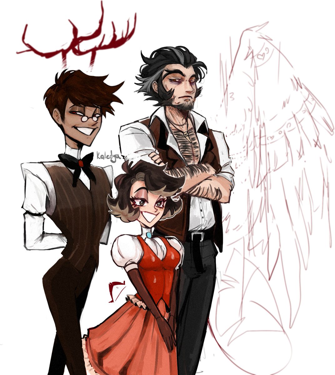 kaledya_'s tweet photo. I've finished drawing their human forms, and my friend, their human versions are just.....🤌

 #HazbinHotel #HazbinHotelFanart #HazbinHotelAlastor #HazbinHotelHusk #HazbinHotelNiffty https://t.co/kLgRzLWC6Y