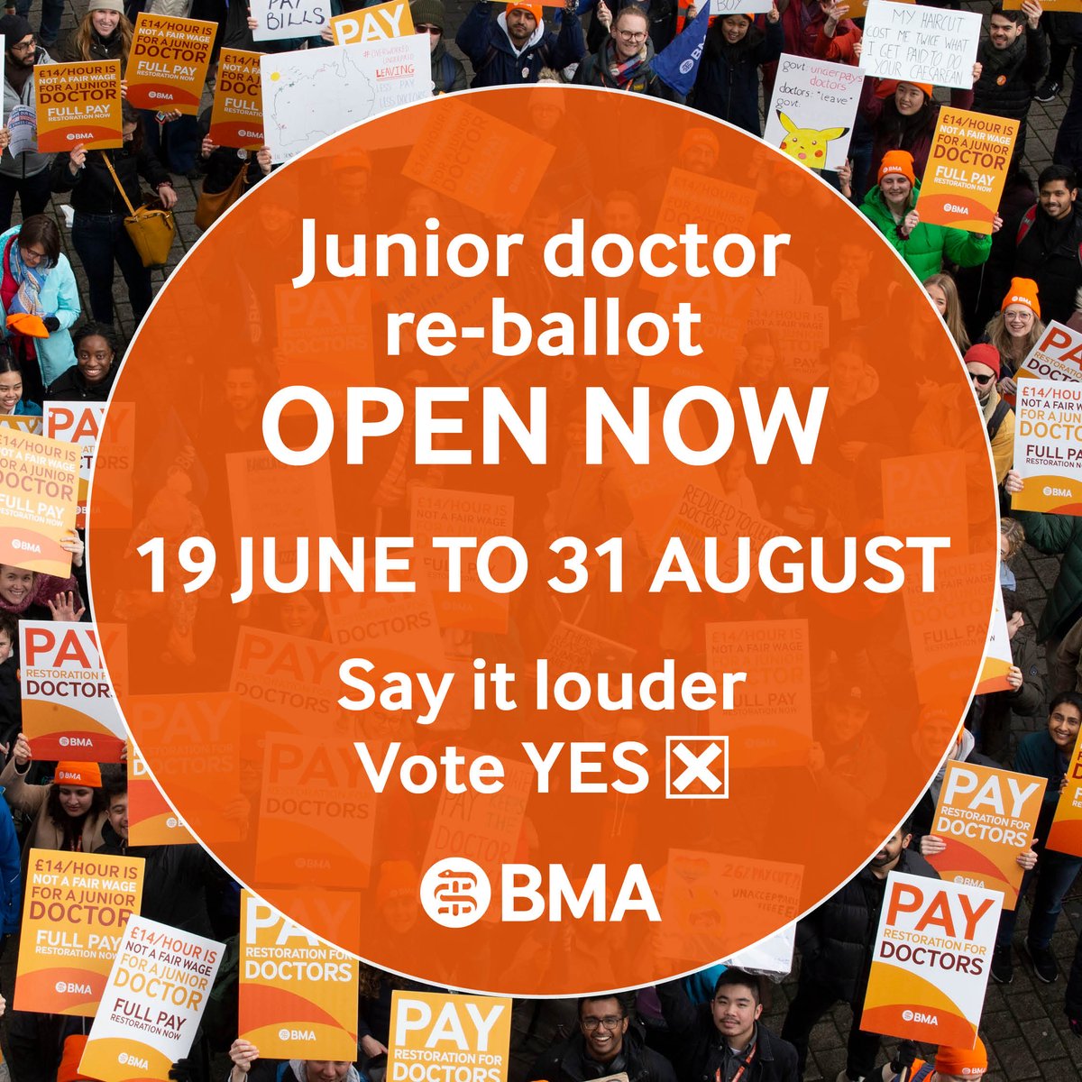 The junior doctors’ re-ballot to extend our mandate for strike action is NOW OPEN. 

Here’s a thread on what you need to do. 🗳️🧵 (1/7)