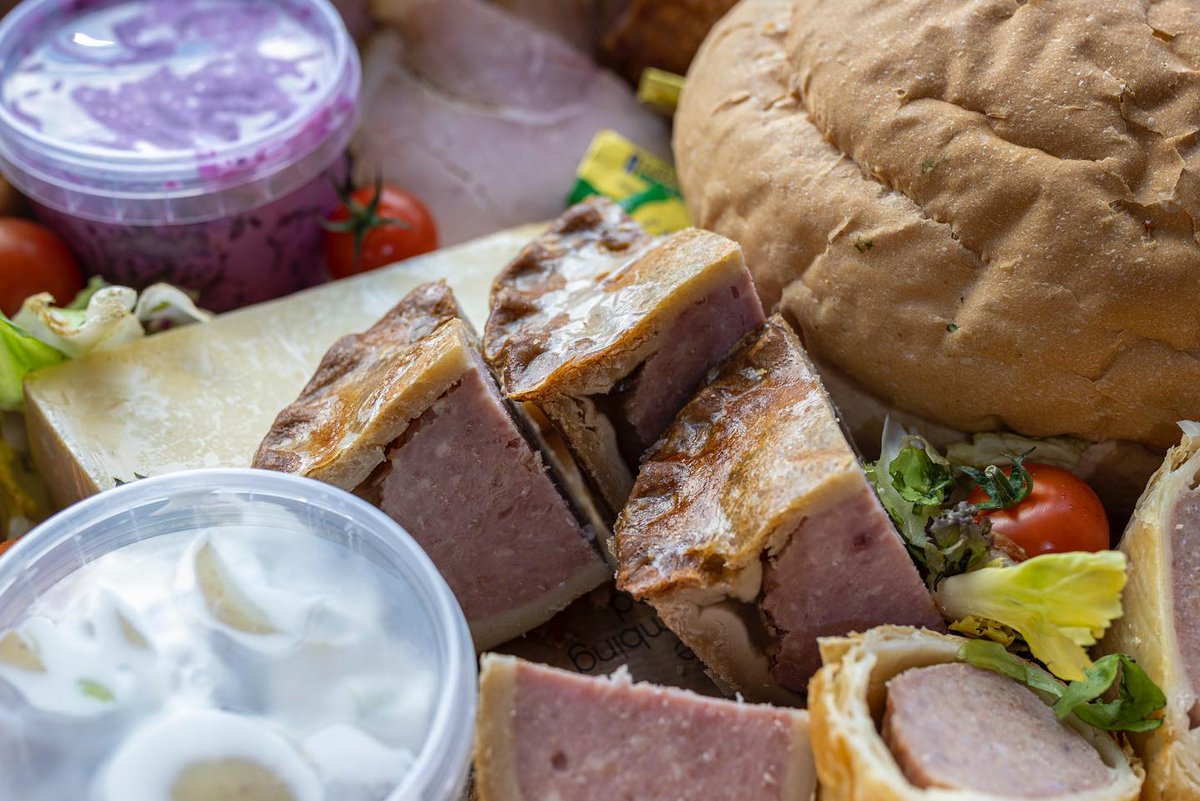 It’s National Picnic Week!🧺

Our graze box contains a variety of items from our deli:

Pork Pies, Sausage Rolls, Scotch Egg, Quiche, Cheeses, Ham, Potato Salad, Coleslaw, Chutney &amp; Bread!

You can choose a graze box for 2, 4 or 6 people😋

#picnicweek #cheshire #knutsford