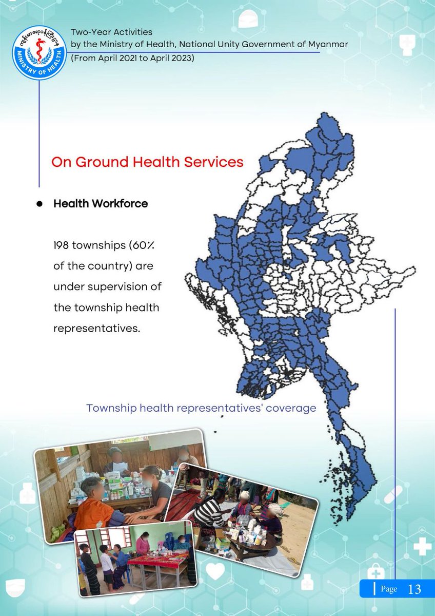 Honeyhoney78942's tweet photo. Two-Year Activities by the Ministry of Health, National Unity Government of Myanmar (April 2021 – April 2023) To download PDF Files (both Myanmar &amp; English languages) https://t.co/xUJUPssrnl  #2023Jun19Coup #HappyBirthdayAungSanSuuKyi #WhatsHappeningInMyanmar https://t.co/emJxfDd1KQ