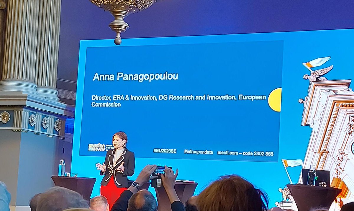 @A_Panagopoulou @EU_Commission at @sweden2023eu #RI Conference: #ResearchInfrastructures have been a key success story in the #EuropeanResearchArea #ERA. Digitalisation of RIs & FAIRification of data increase the potential of #ResearchData.

#InfraOpenData #OpenScience #EU2023SE