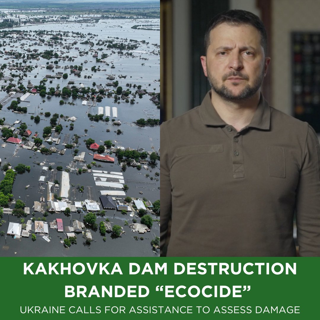 Ecological impacts of #KakhovkaDam repeatedly referred to as “#ecocide”.

#Ukraine’s Prosecutor General @AndriyKostinUa, said:

“We are committed to investigating this war crime and ecocide to our fullest capacity.”

📰 Full article: stopecocide.earth/breaking-news-…

#StopEcocide