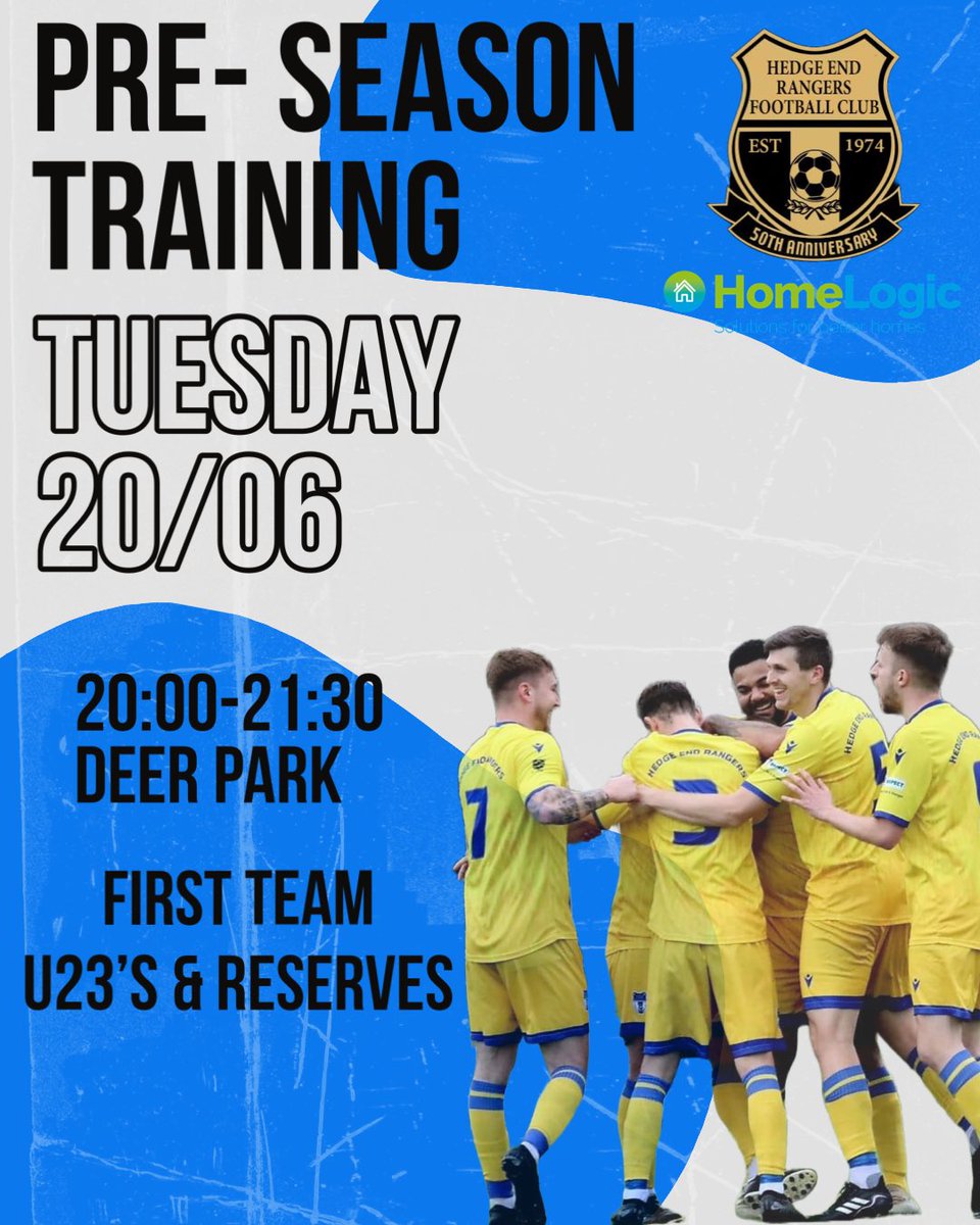 HedgeEndRangers's tweet image. PRE SEASON STARTS TOMORROW 

8pm - 9:30pm @ DEER PARK ON THE STADIUM PITCH 

PLEASE ARRIVE BY 7:45 

BRING BOOTS AND TRAINERS 

NEW FACES WELCOME