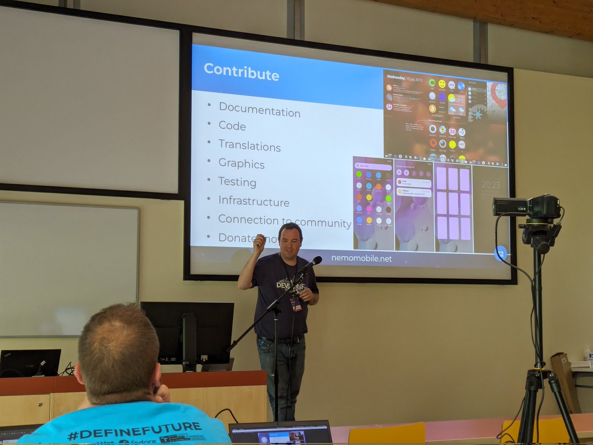 cybette's tweet image. Is @NemoMobile suitable for automotive? Short answer: no. Long answer? Watch @xmlich02's talk at youtube.com/@DevConfs
Cool #MobileLinux booth at #Devconf_CZ as well. Thanks!