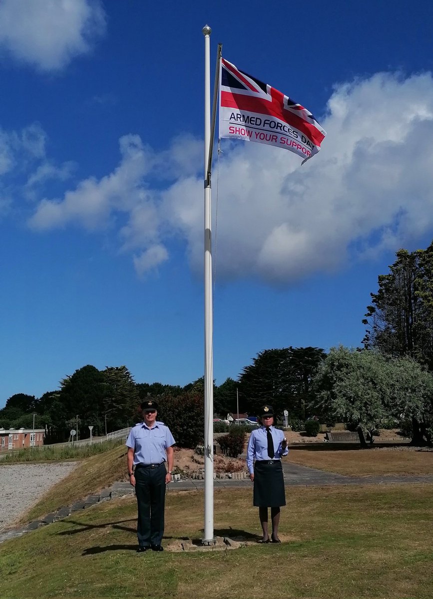 Our Station Commander, Wg Cdr Marshall Kinnear, and Station Warrant Officer, WO Claire Fearnley raised the Armed Forces flag today to mark the start of #ArmedForcesWeek This year, Cornwall is hosting the national event! For more information ➡️ armedforcesday.cornwall.gov.uk