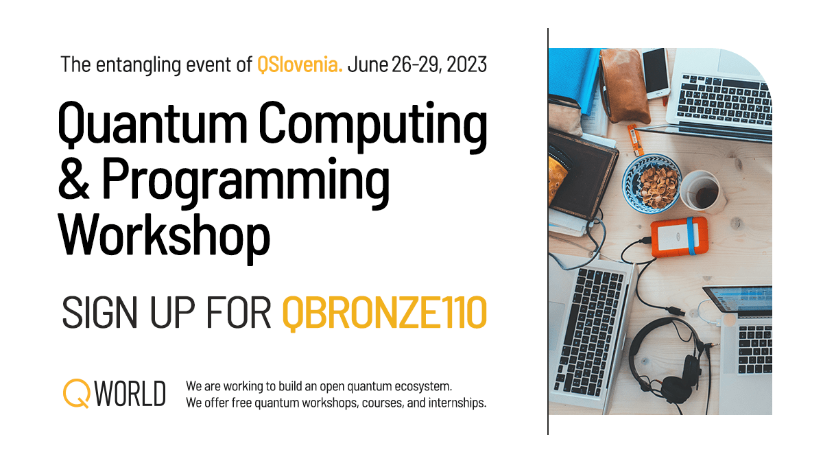 QWorld19's tweet photo. Very excited to welcome #Slovenia! Our #free & #virtual #entangling #workshop on #quantum #computing & #programming will be held in a week:
https://t.co/9vNcwmL5bk
Successful participants will earn their #QBronze using #qiskit certificates by #QWorld❤️
#education #ecosystem https://t.co/bfjB7a7HZC