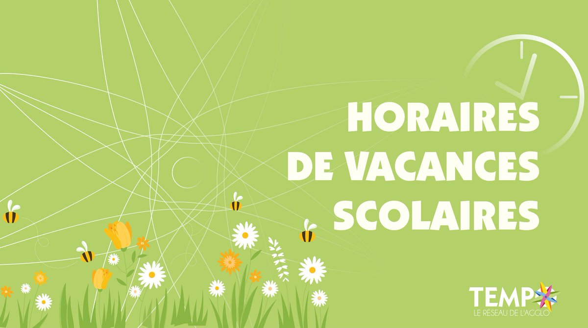 🌞Lundi 3 juillet, le réseau Tempo passe en horaires de vacances scolaires !
Reportez-vous aux horaires des vacances scolaires sur vos fiches horaires
N'oubliez pas de réserver vos TAD📲
Les lignes scolaires circulent jusqu'au vendredi 7 juillet inclus.
Bel été a tous 🌞