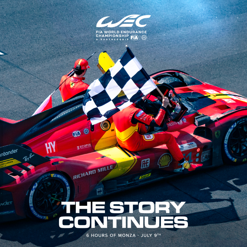 FIAWEC's tweet photo. 🇮🇹 Calling all #Tifosi to come to Monza on July 9th to celebrate Le Mans winners Ferrari 👏🏻
🗓️ 7-9 July
ℹ️ Free admission on Friday for FP1 and FP2
🎟️ https://t.co/wpE9cGybmv