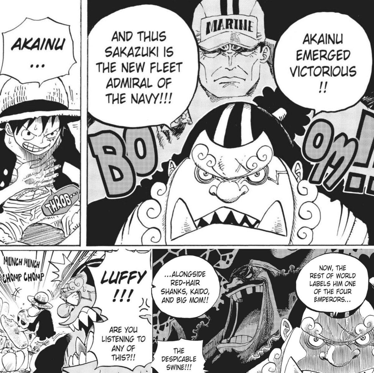 Luffy reacting to Akainu becoming Fleet Admiral vs Luffy reacting to Blackbeard becoming a Yonko and getting compared to Shanks, Kaido, and Big Mom:
