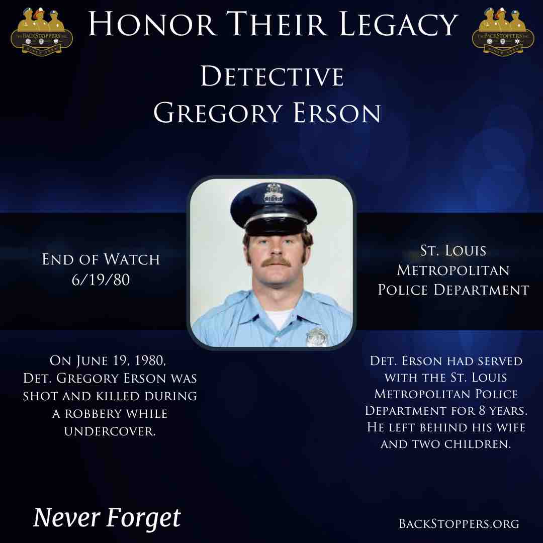 We will never forget Det. Gregory Erson who made the ultimate sacrifice on June 19, 1980. Today we pay honor and respect to the life and memory of Det. Erson. #NeverForget