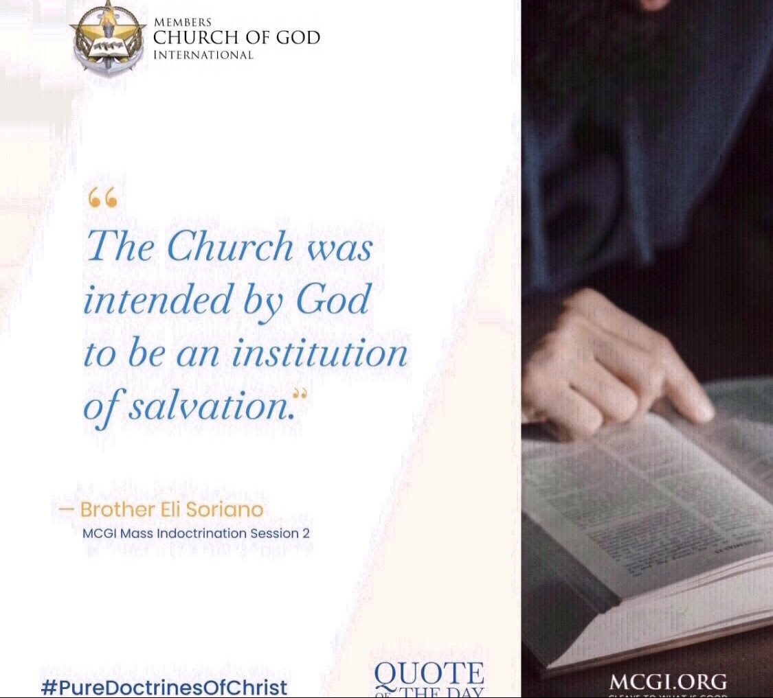 'The Church was intended by God to be an inatitutuon of salvation.'
-Bro. Eli Soriano

The Church Built by God
#PureDoctrinesOfChrist 
#GlobalPrayerForHumanity