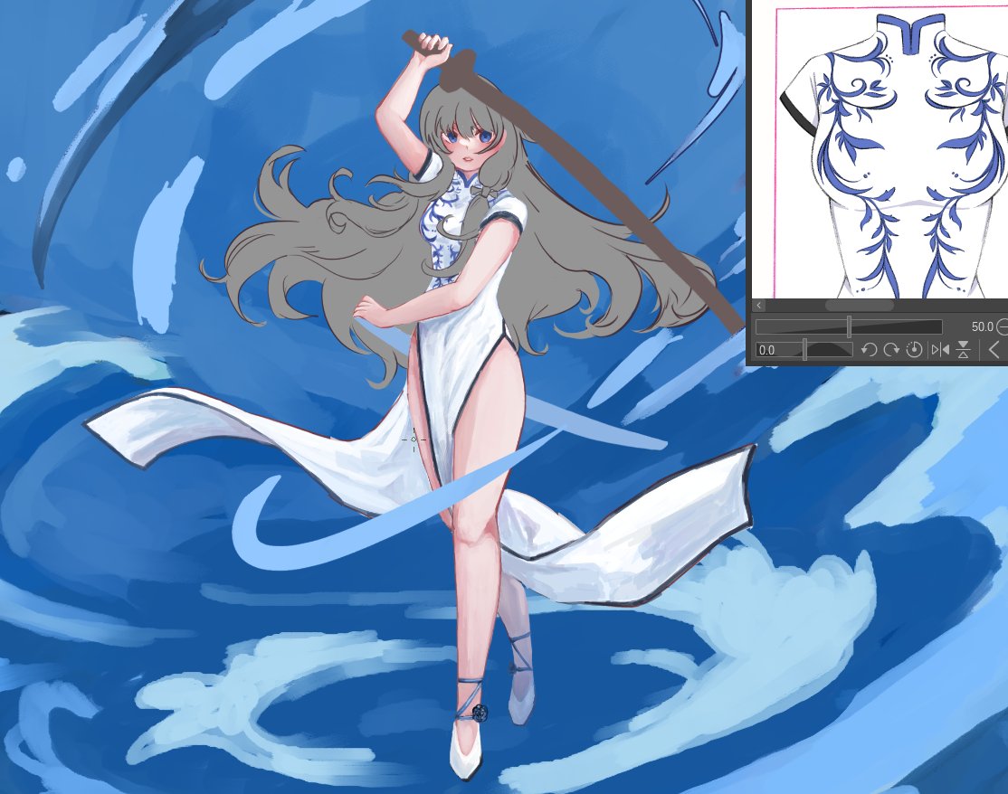 💙WIP💙 I'm trying new brushes :3c so far its giving cool texture and I do really enjoy the process <33