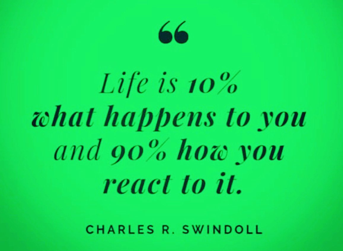 Sometimes in life you may not have control ot a situation, but you do have control of your reaction at anytime! The power of YOU!
…
#live2love2laugh4life #livelovelaugh  #page170of365 #reaction #react #tenpercent
#ninetypercent #thepowerofyou