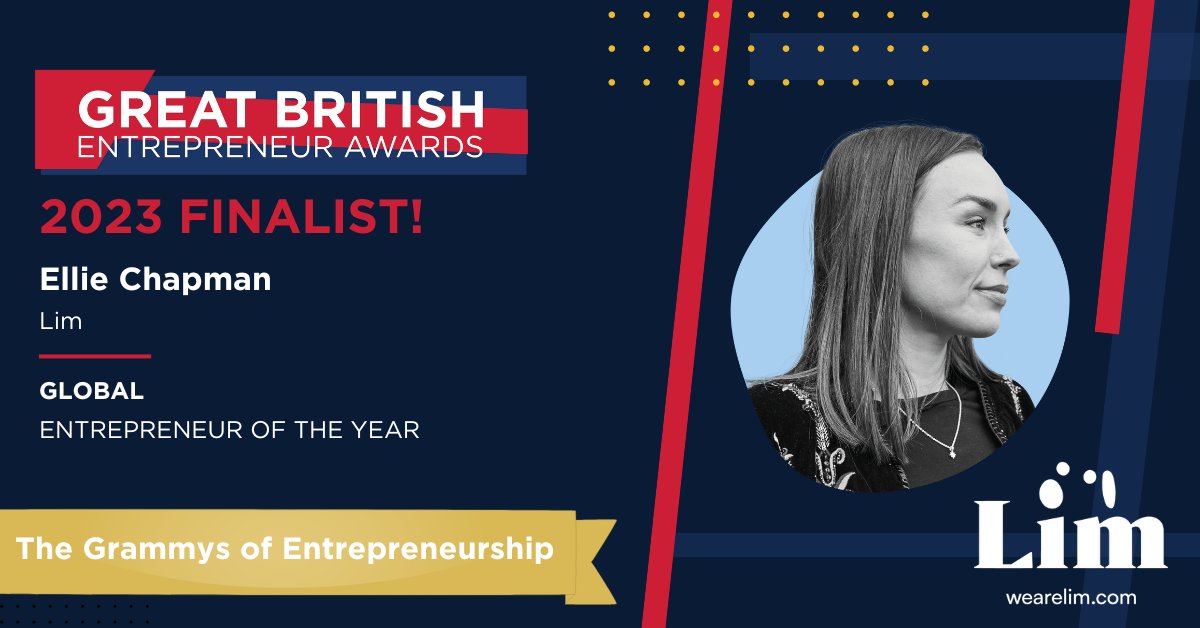 Lim (@weare_lim) on Twitter photo We're thrilled to share Ellie Chapman has been shortlisted in the <a href="/EntrepreneursGB/">Great British Entrepreneur Awards & Community</a> under the category ‘Global Entrepreneur of the Year’. We're proud and excited about the brand Ellie's creating with the team. #awards #wearelim We're thrilled to share Ellie Chapman has been shortlisted in the <a href="/EntrepreneursGB/">Great British Entrepreneur Awards & Community</a> under the category ‘Global Entrepreneur of the Year’. We're proud and excited about the brand Ellie's creating with the team. #awards #wearelim