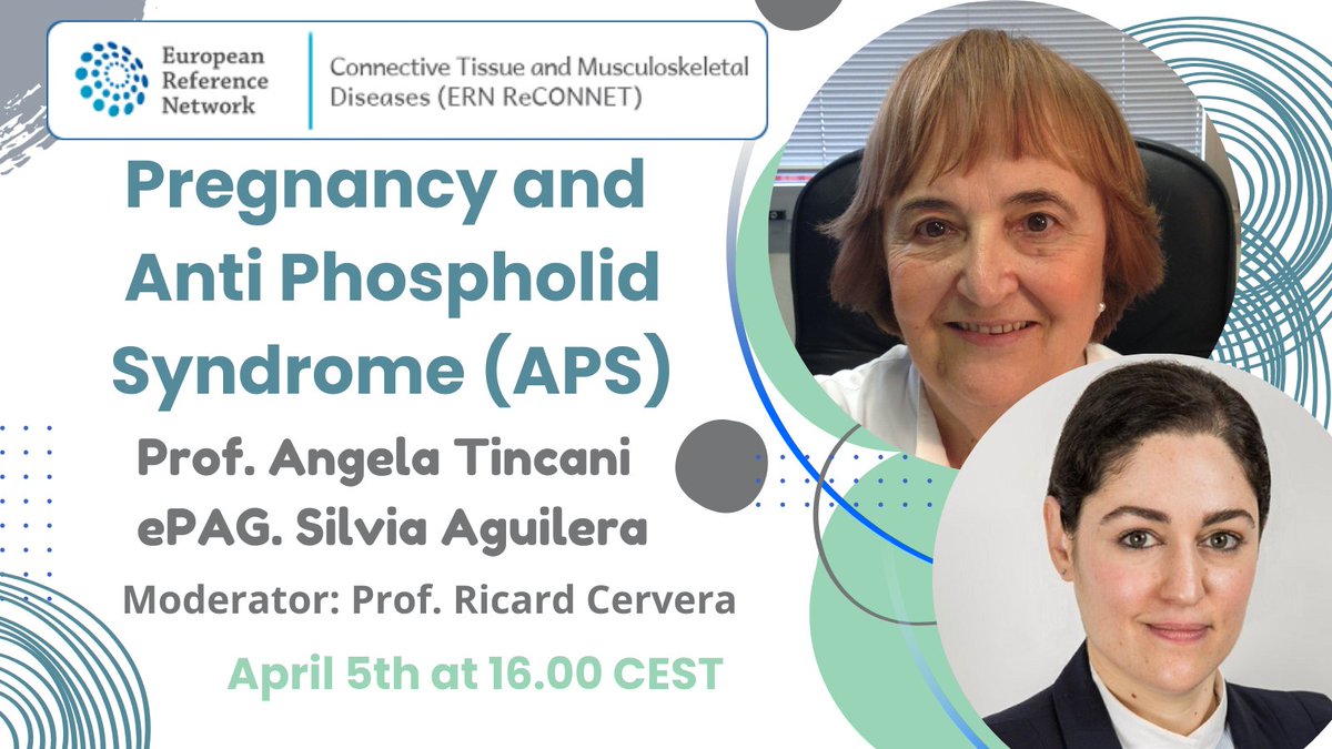 🤰#ERNReCONNETwebinar '#Pregnancy and #APS' is NOW available on our #YouTube channel 📽️ cutt.ly/ewtuLjBX with Prof. #AngelaTincani n ePAG @sil_aps More ℹ️ on #AntiphospholipidSyndrome👉cutt.ly/QwtuC9fg #ERNReCONNET #rheumatology #rarediseases #women #EU4health